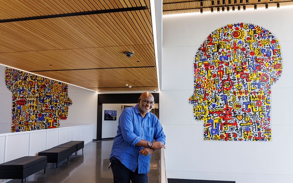 "Conversation," a Mural by Victor Ekpuk, Debuts at BSU