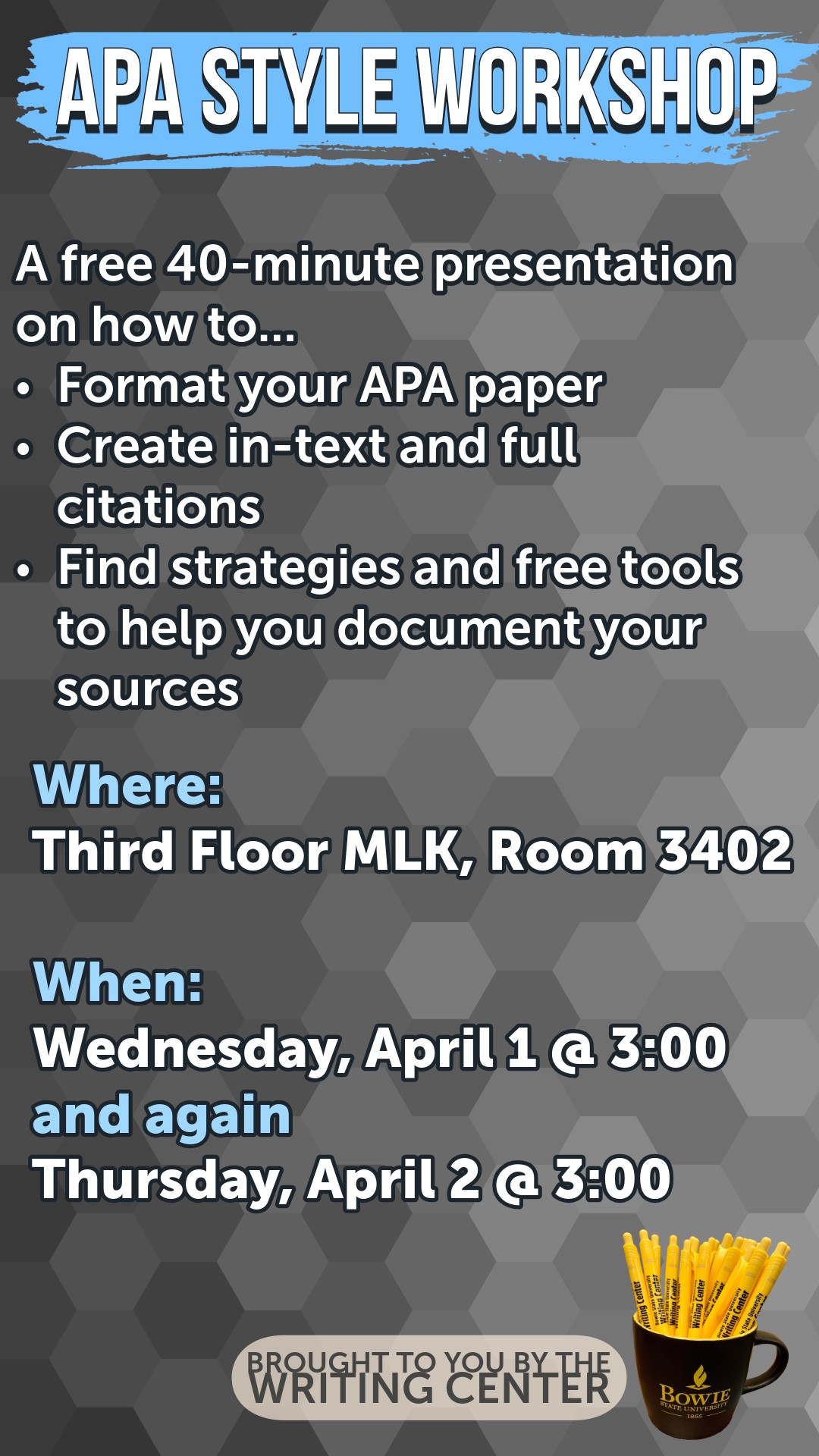 Flyer for APA Workshop