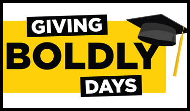 Giving Boldly Days graphic with graduation cap
